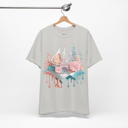 Natural Cotton Tee Shirt - Beautiful Places Collection - Paris Printify
