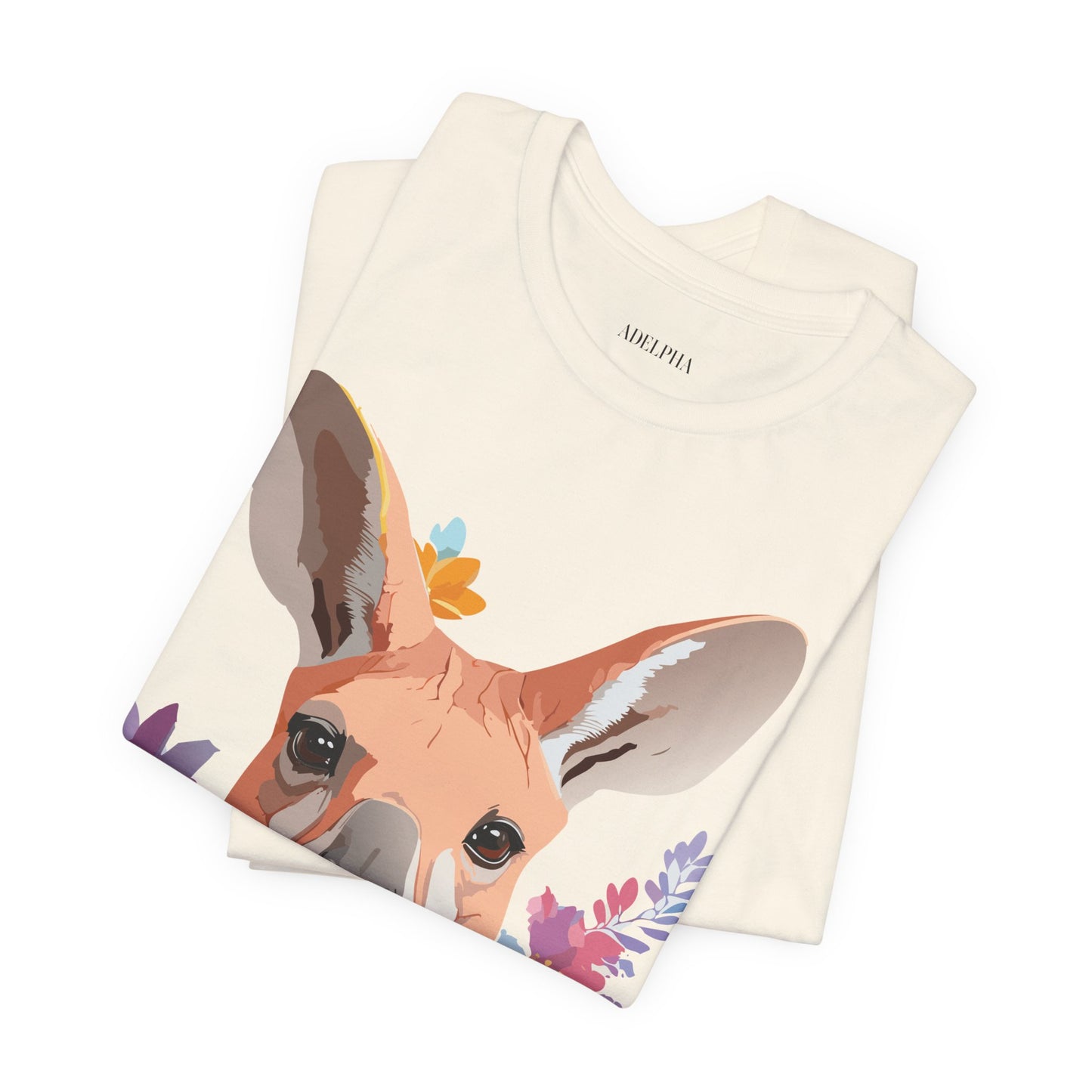 Natural Cotton Tee Shirt with Kangaroo