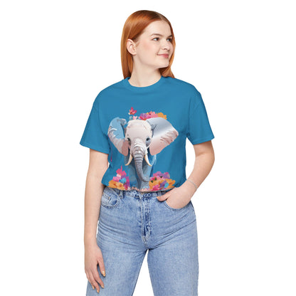 Natural Cotton Tee Shirt with Elephant Printify