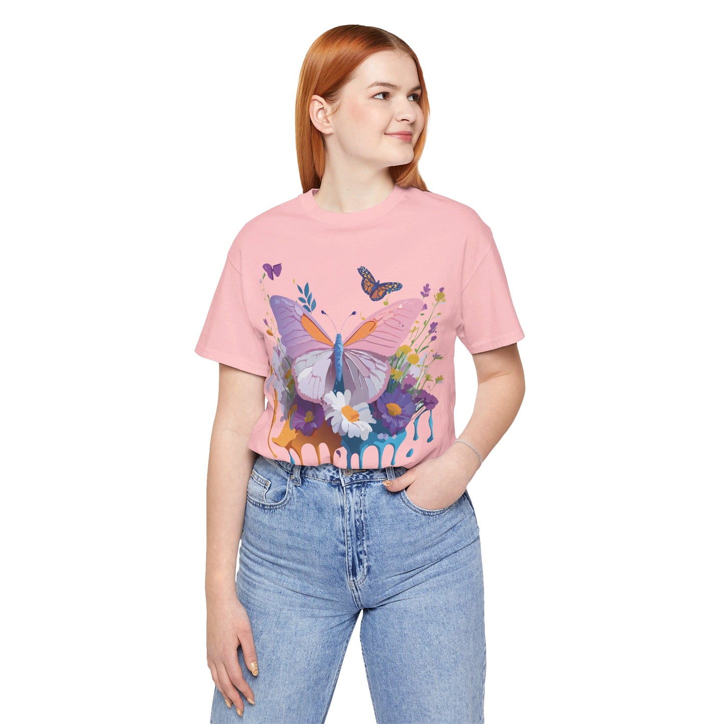 T-shirt en coton naturel avec papillon