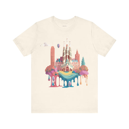 T-shirt en coton naturel - Collection Beautiful Places - Barcelone