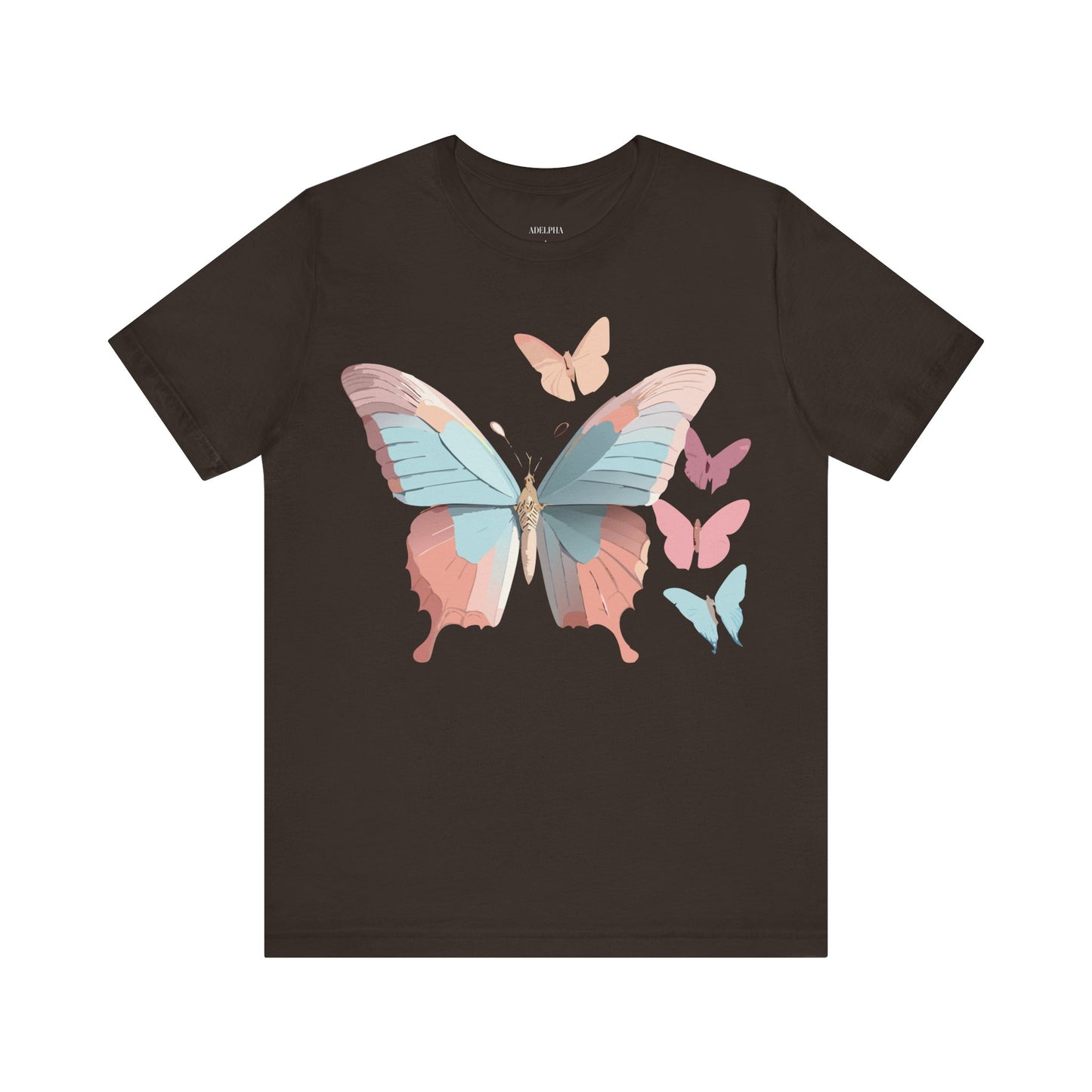 Natural Cotton Tee Shirt with Butterfly