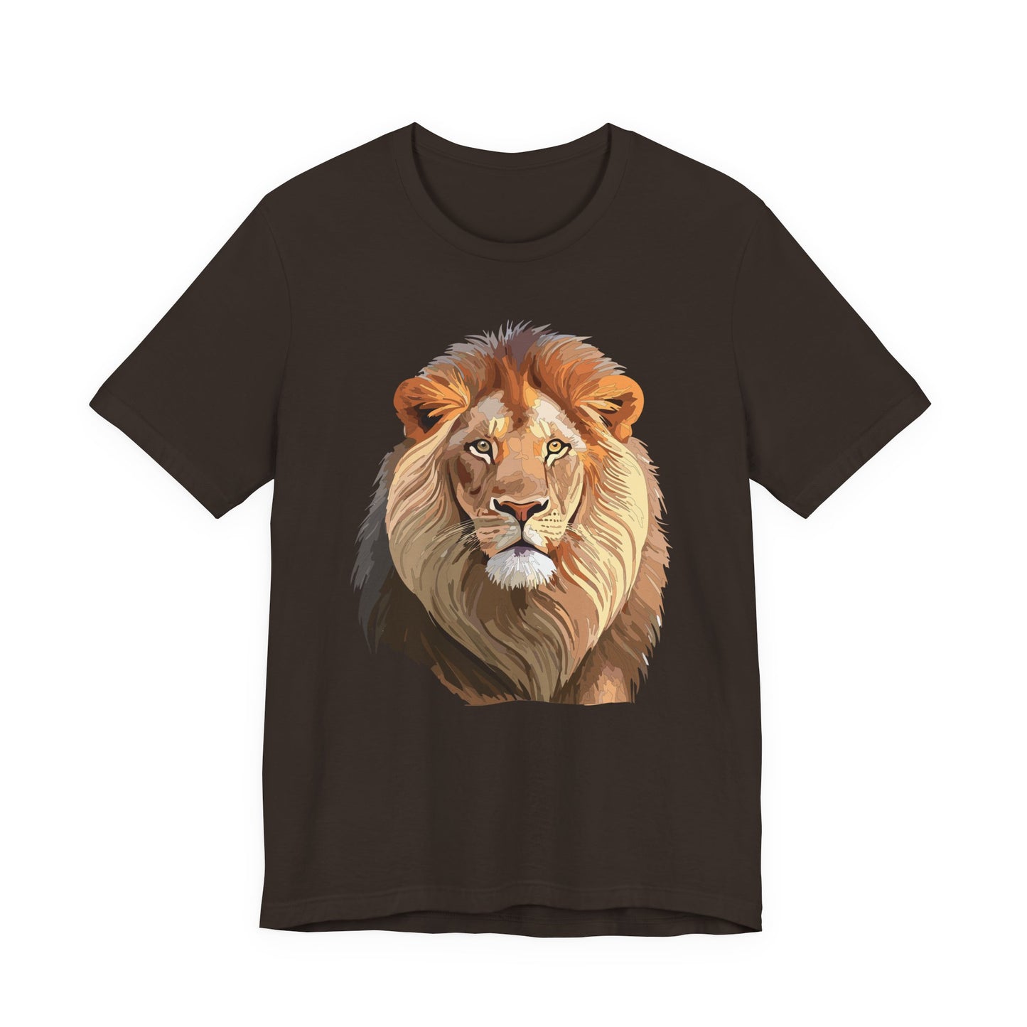 Safari Lion Head Illustration T-Shirt Unisex Cotton Realistic Lion Portrait Tee 3
