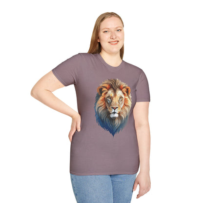 Gildan Softstyle Lion Print T Shirt Floral Tee For Unisex Everyday Comfort