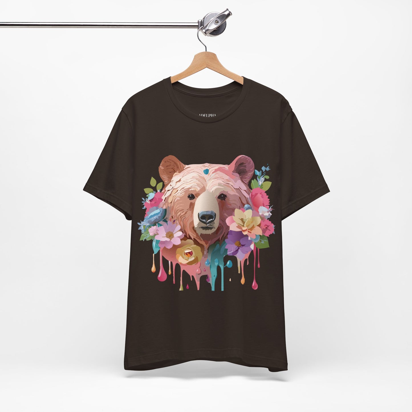 Natural Cotton Tee Shirt with Bear