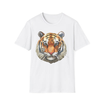 Tiger Print Unisex T Shirt Softstyle 64000 Gildan Ring Spun Cotton Tee