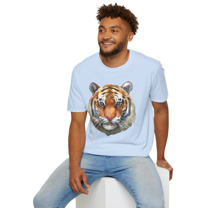 Tiger Print Unisex T Shirt Softstyle 64000 Gildan Ring Spun Cotton Tee