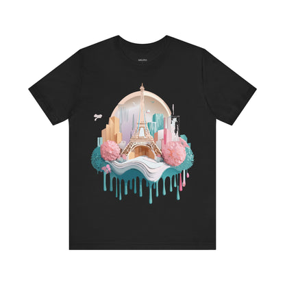 Natural Cotton Tee Shirt - Beautiful Places Collection - Paris Printify