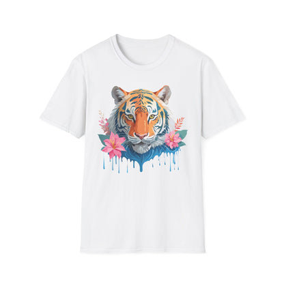 Tiger Unisex Softstyle T Shirt 100 Percent Cotton Gildan 64000 Animal Tee