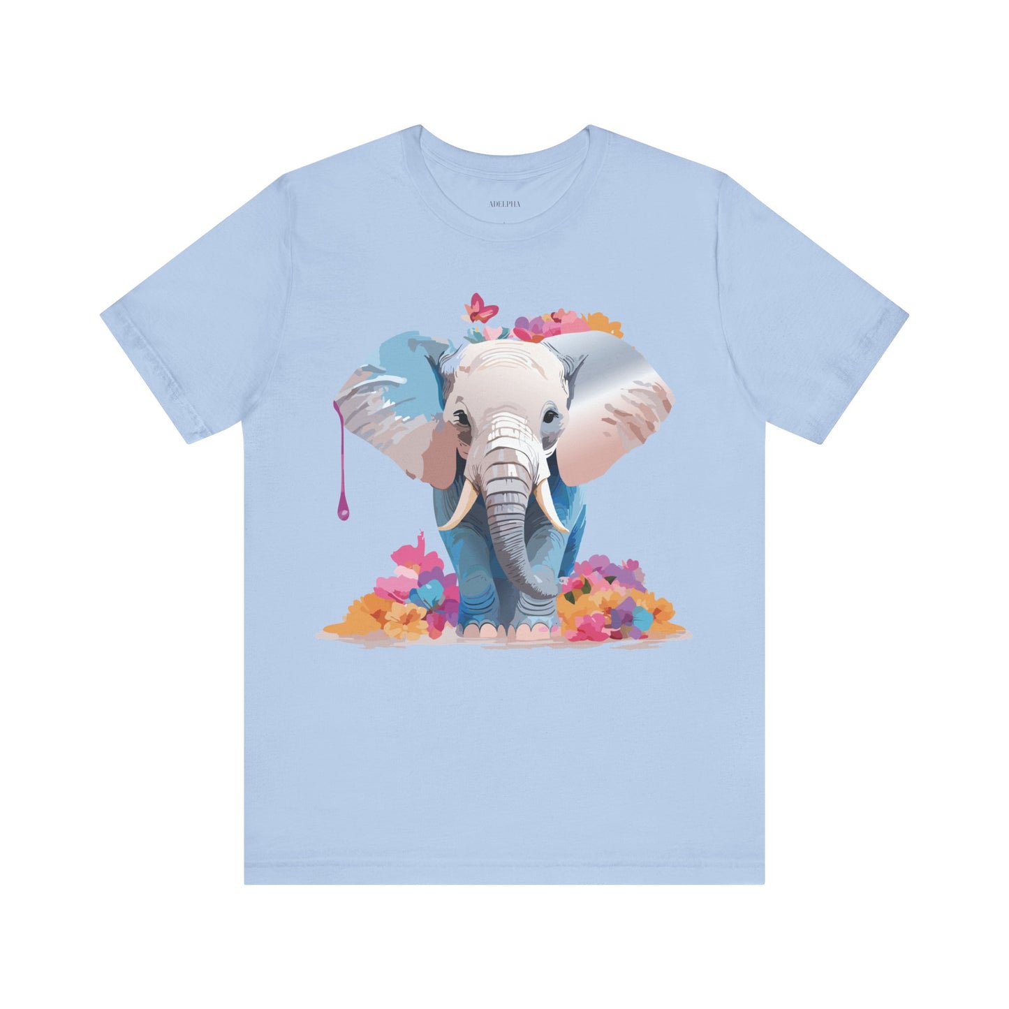 Natural Cotton Tee Shirt with Elephant