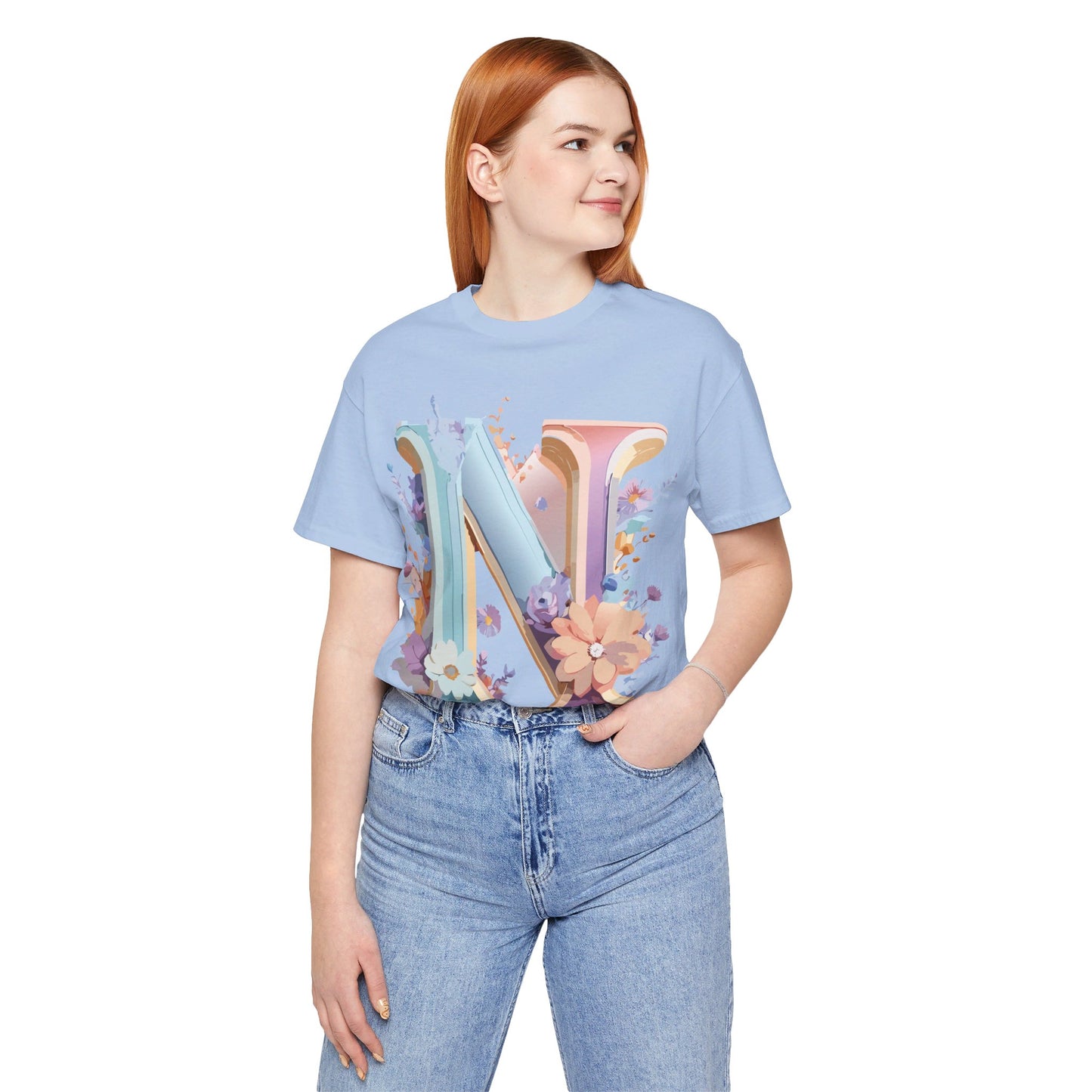 Natural Cotton Tee Shirt - Letters Collection - N