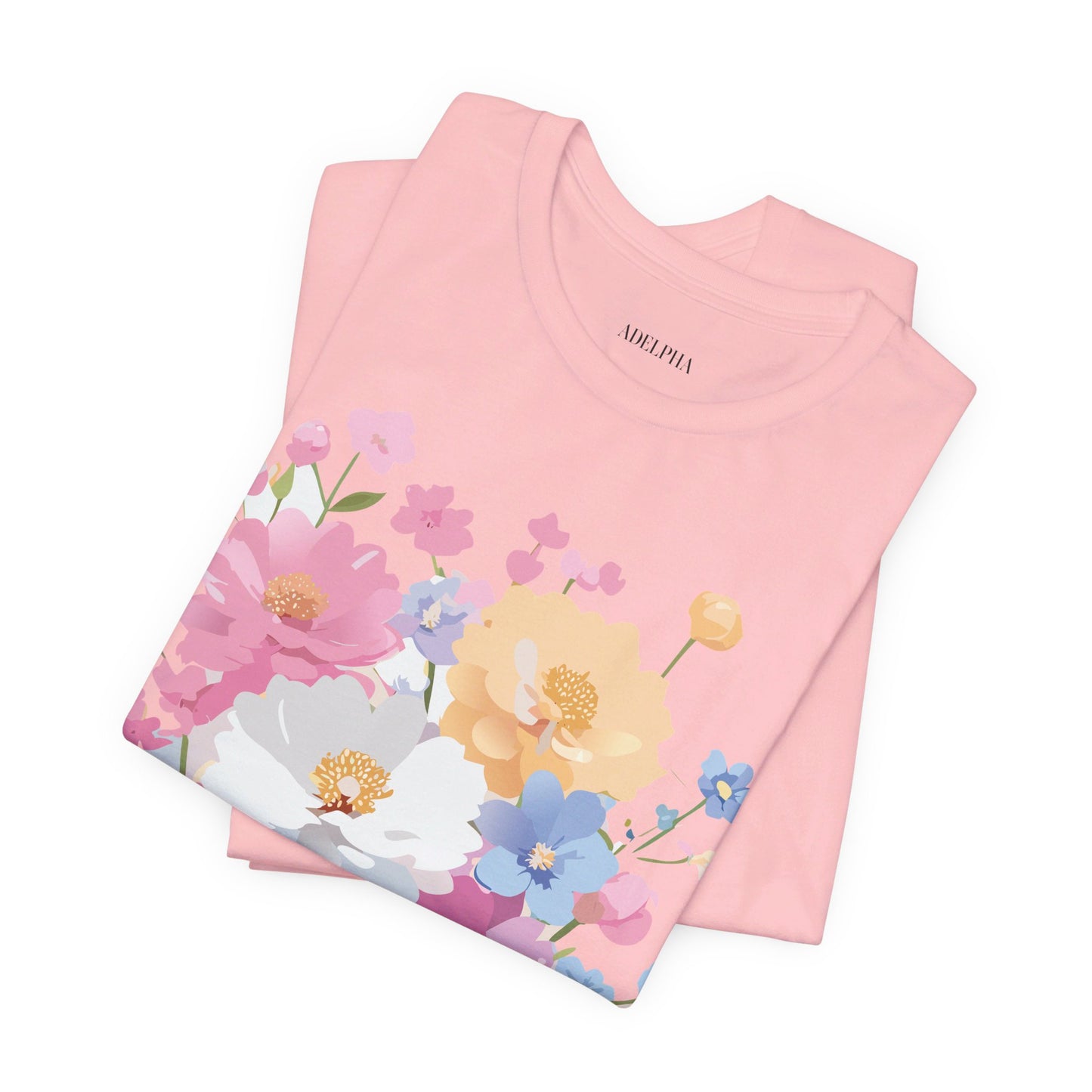 T-shirt en coton naturel avec fleurs