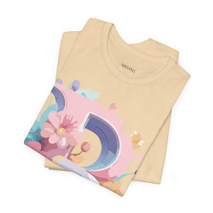 Natural Cotton Tee Shirt - Letters Collection - B Printify