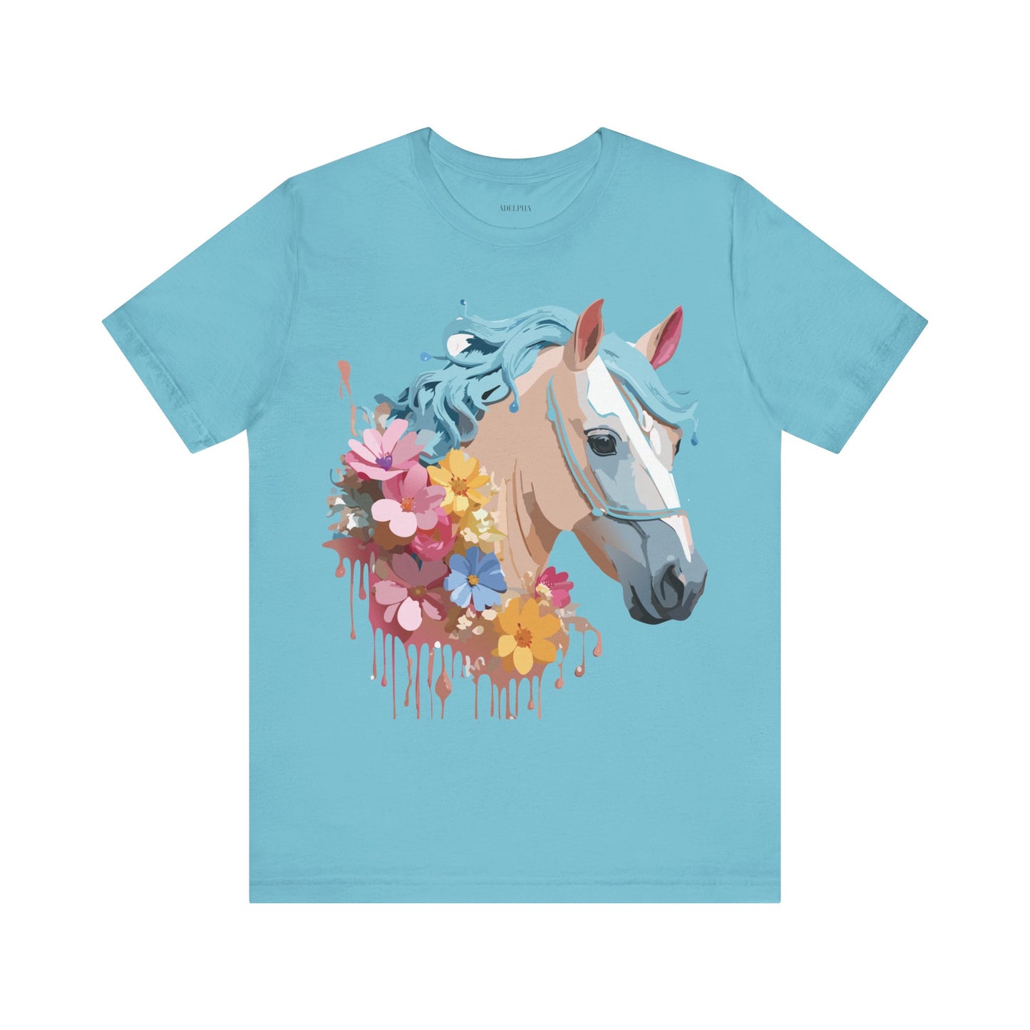 Natural Cotton Tee Shirt with Horse