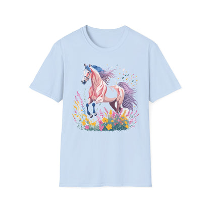 Horse Shirt Unisex Tee Animal Print Gildan Softstyle 64000 Ring Spun Cotton