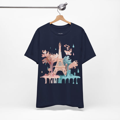 Natural Cotton Tee Shirt - Beautiful Places Collection - Paris Printify