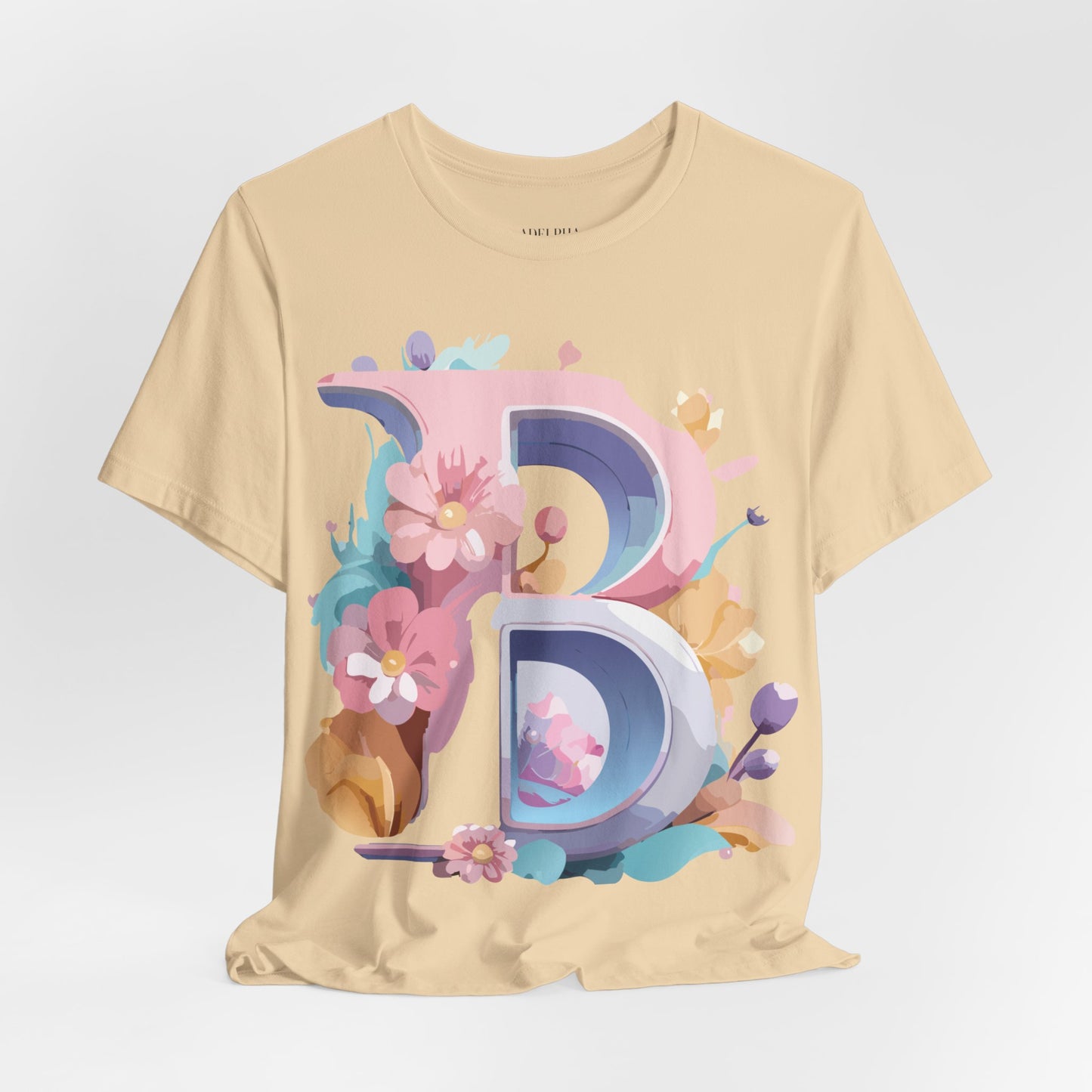 Natural Cotton Tee Shirt - Letters Collection - B