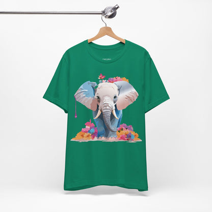 Natural Cotton Tee Shirt with Elephant Printify