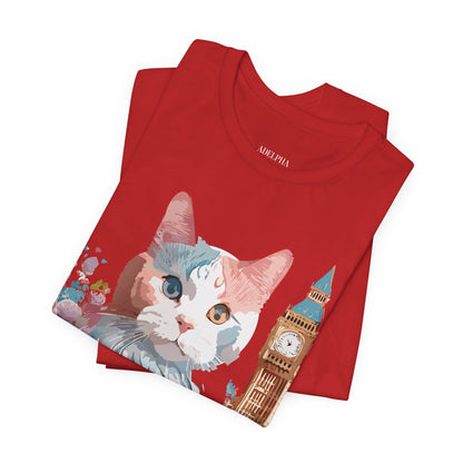 Natural Cotton Tee Shirt with Cat Printify