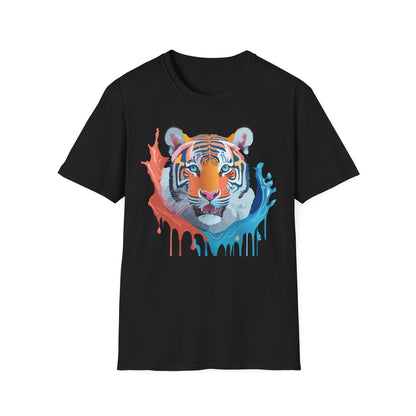 Unisex Tiger Tee Gildan Softstyle Animal Print Shirt Ring Spun Cotton