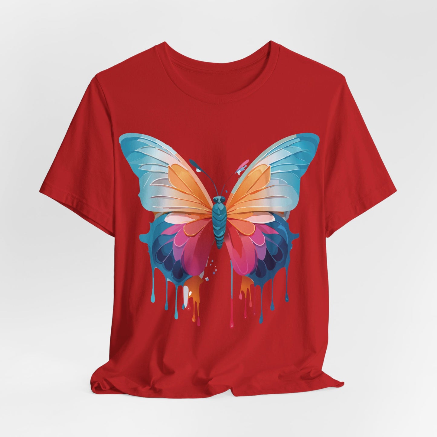 Natural Cotton Tee Shirt with Butterfly