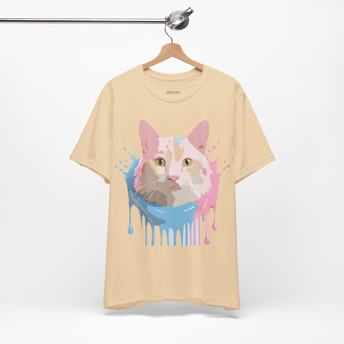 Natural Cotton Tee Shirt with Cat