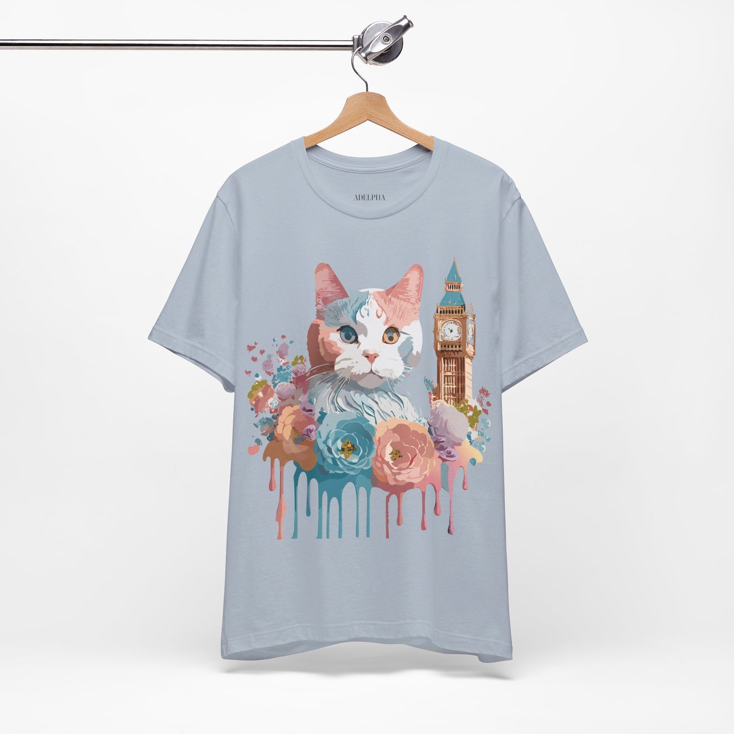 Natural Cotton Tee Shirt with Cat