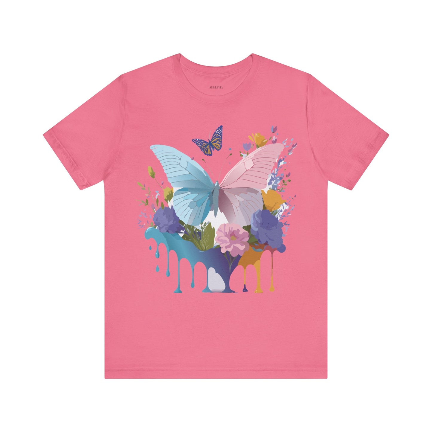 Natural Cotton Tee Shirt with Butterfly