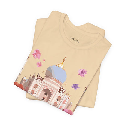 Natural Cotton Tee Shirt - Taj Mahal, India Printify