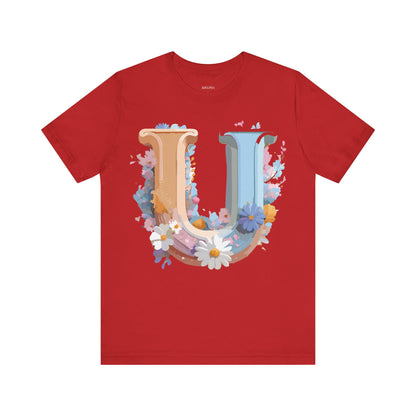 Natural Cotton Tee Shirt - Letters Collection - U Printify