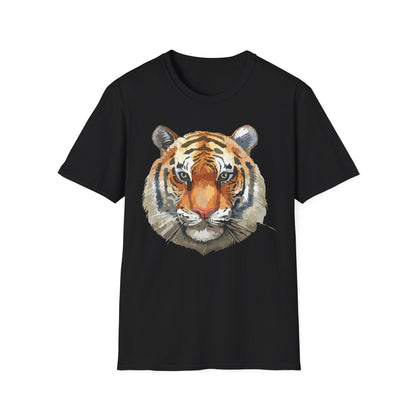 Tiger Print Unisex T Shirt Softstyle 64000 Gildan Ring Spun Cotton Tee