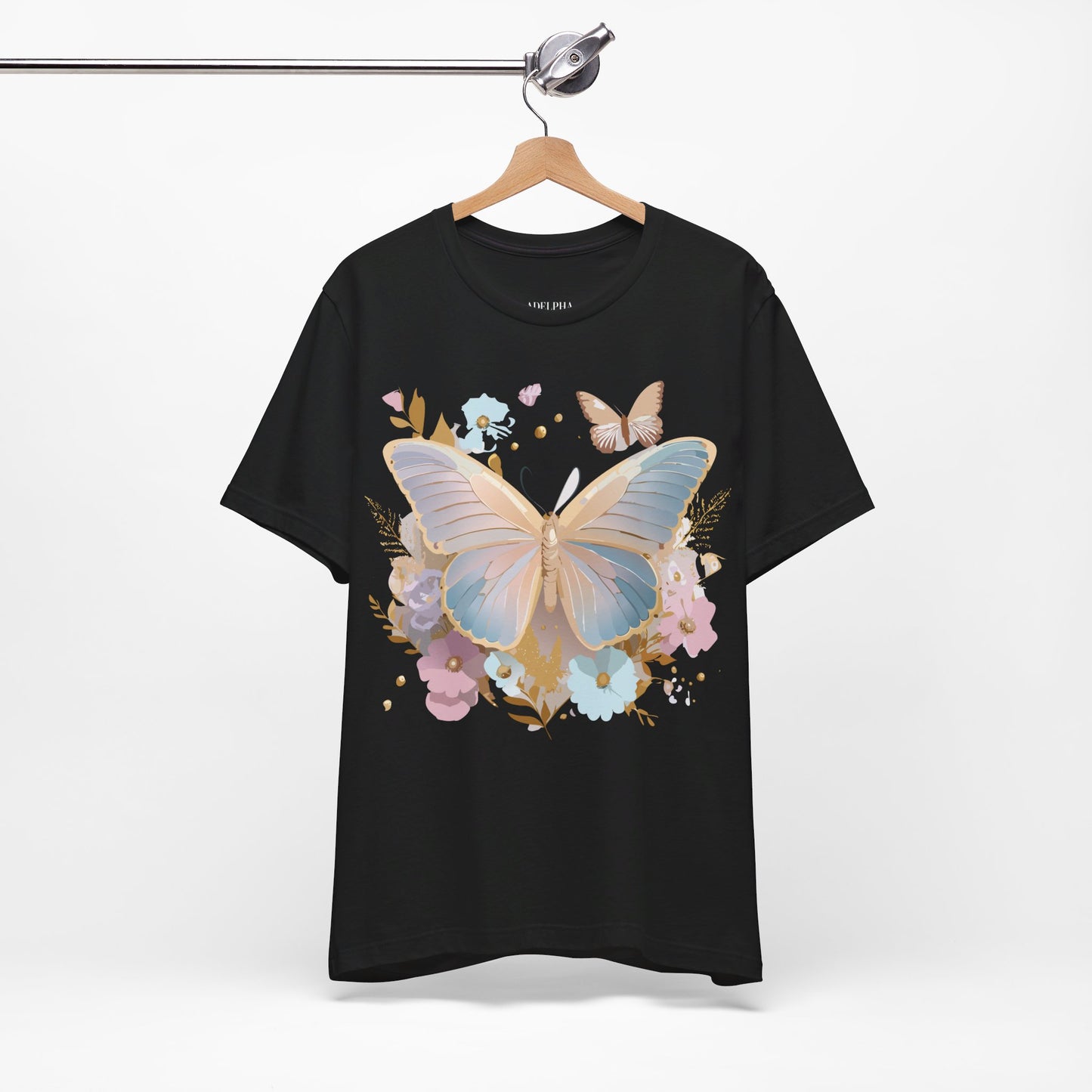 T-Shirt aus natürlicher Baumwolle mit Schmetterling