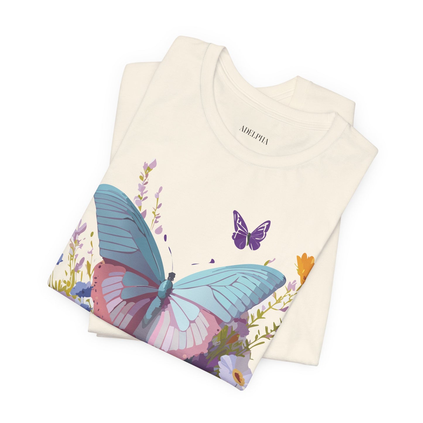 T-Shirt aus natürlicher Baumwolle mit Schmetterling