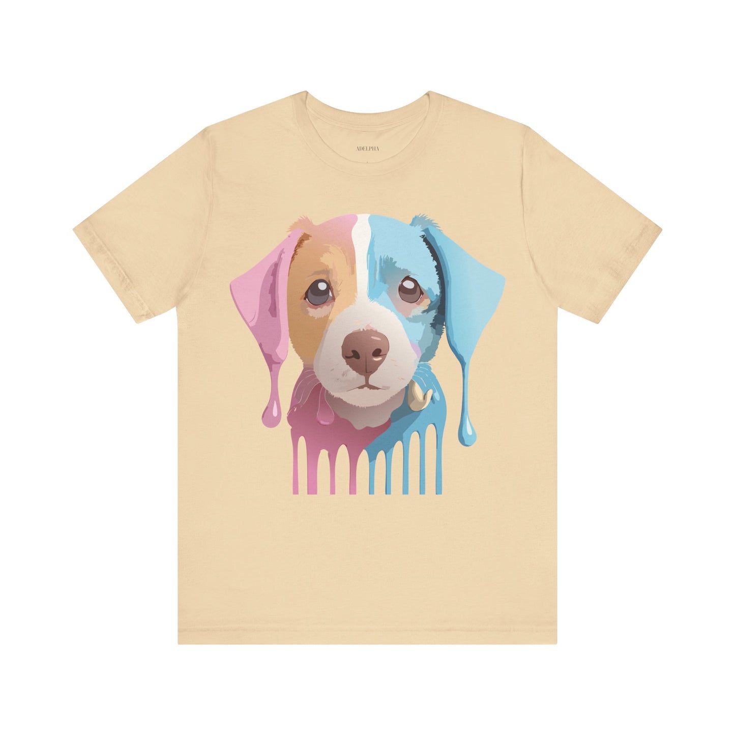 Natural Cotton Tee Shirt with Dog