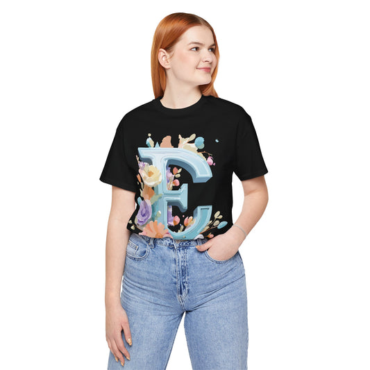 Natural Cotton Tee Shirt - Letters Collection - E Printify