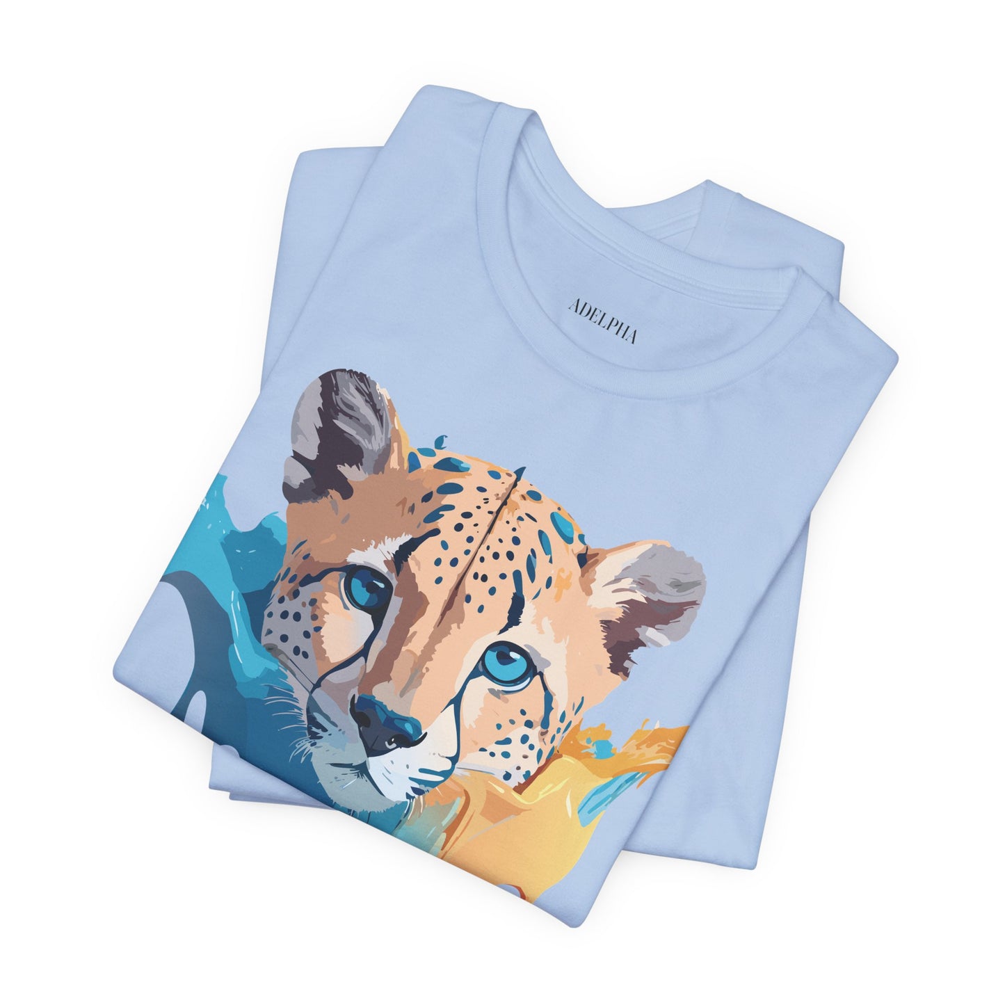 Natural Cotton Tee Shirt with Cheetah