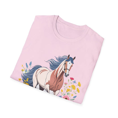 Unisex Horse Tee Softstyle Cotton Shirt With Animals Design Graphic