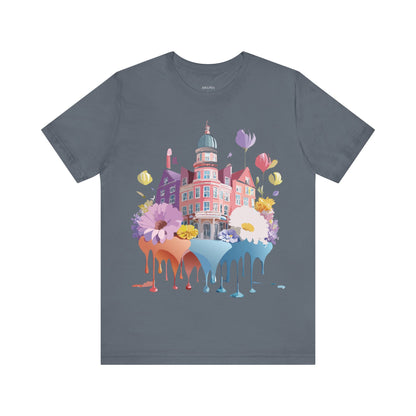 Natural Cotton Tee Shirt - Beautiful Places Collection - Amsterdam Printify