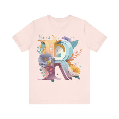 Natural Cotton Tee Shirt - Letters Collection - R Printify