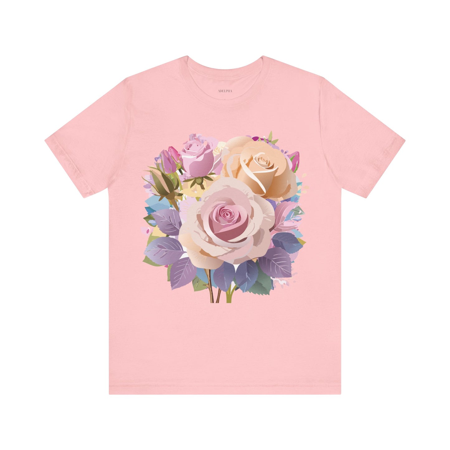 T-shirt en coton naturel avec fleurs