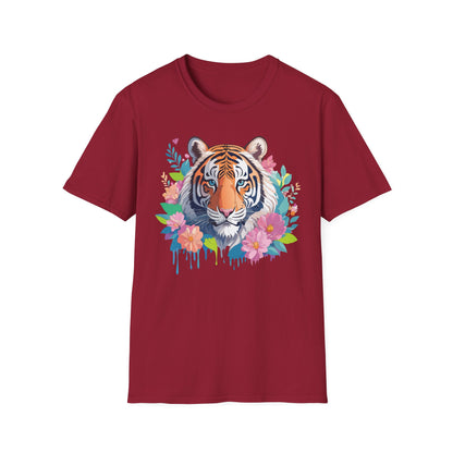 Tiger Themed Unisex Cotton Short Sleeve T Shirt Animal Print Tee