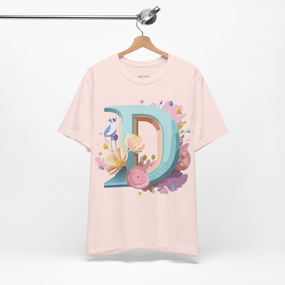 Natural Cotton Tee Shirt - Letters Collection - D Printify