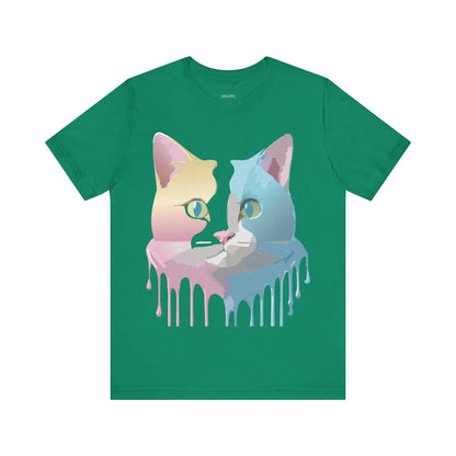 Natural Cotton Tee Shirt with Cat Printify