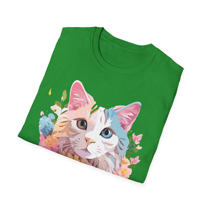Cat Shirt Unisex Softstyle Tee 100 Percent Ring Spun Cotton Kitten Tee