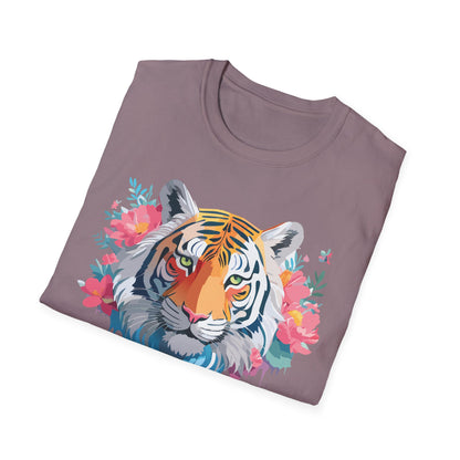 Tiger Shirt Unisex Animal Tee 100 Percent Ring Spun Cotton Softstyle