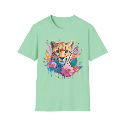 Unisex Cheetah Print Tee Softstyle Gildan 64000 Lightweight Apparel