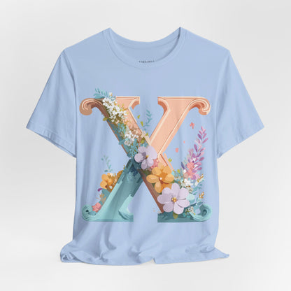 Natural Cotton Tee Shirt - Letters Collection - X Printify