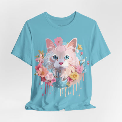 Natural Cotton Tee Shirt with Cat Printify