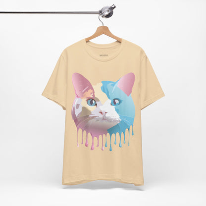 Natural Cotton Tee Shirt with Cat Printify