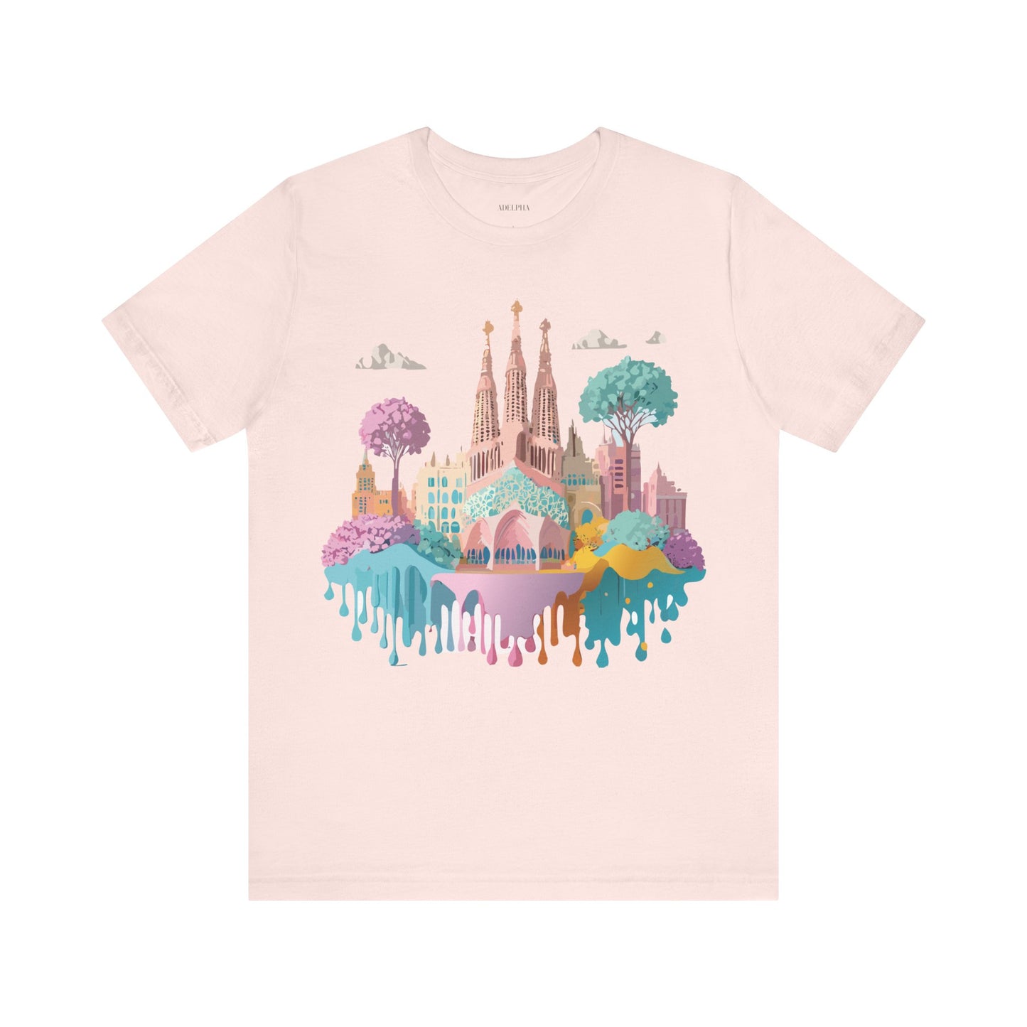 Natural Cotton Tee Shirt - Beautiful Places Collection - Barcelona